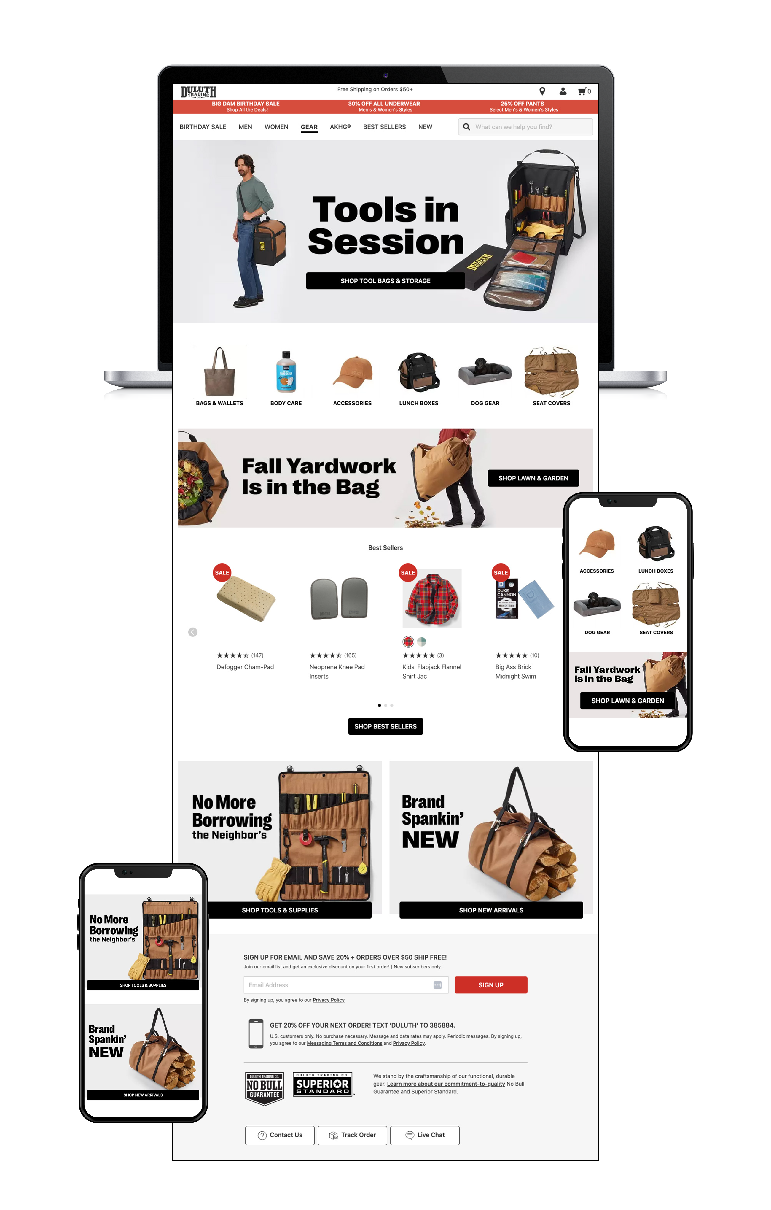 website design for Duluth Trading Company